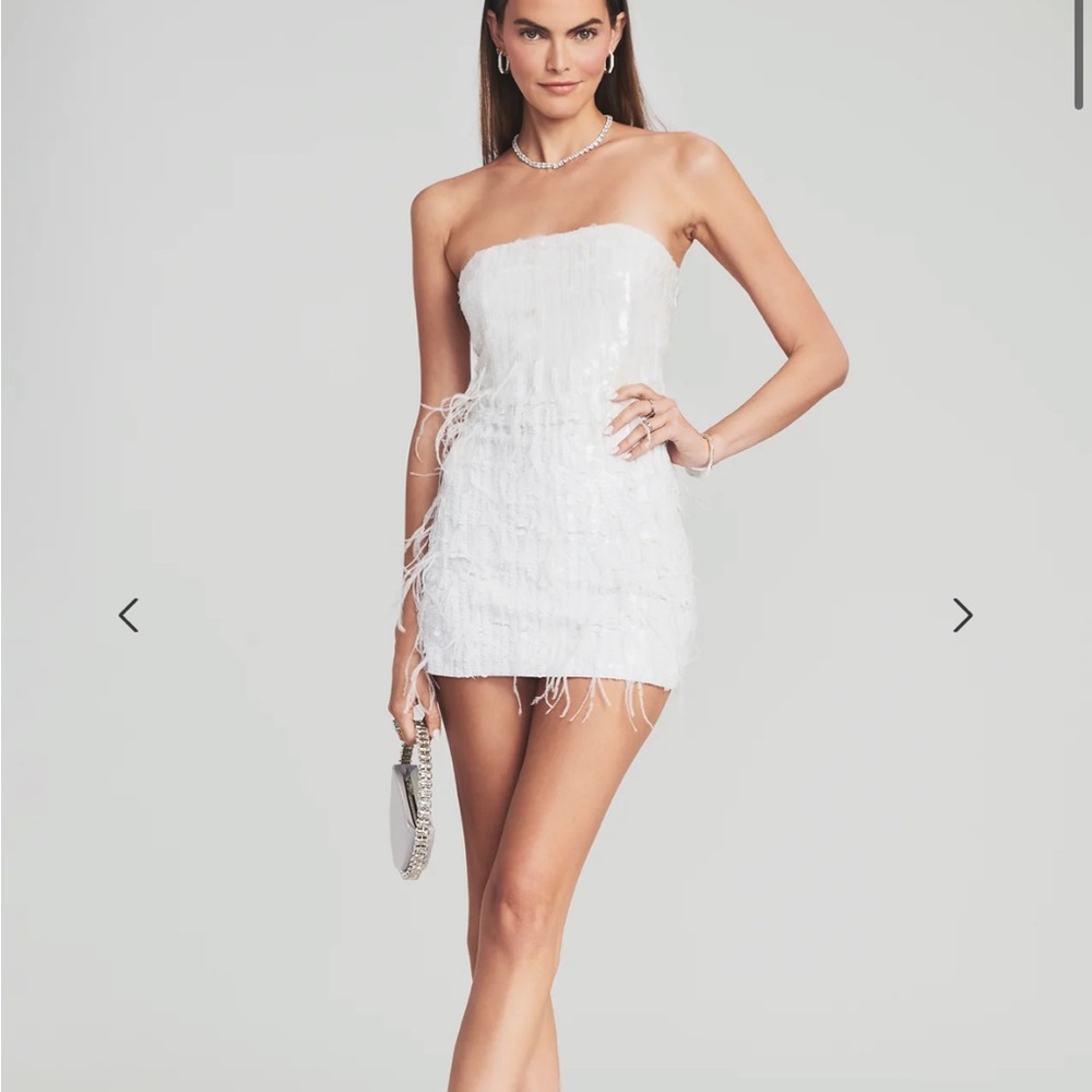 Retrofete White Sequin Dress